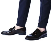 Erkek Hakiki Deri Bordo Açma Damatlık Ayakkabı - 5