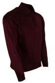 Erkek Bordo Kazak Polo Yaka Yünlü Klasik Normal Kesim RAR00653 - 2