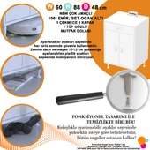 Modilayn BİRCE M-60 x 87 x 48 cm Set Üstü Ocak ve Tüp Bölmeli Çekmeceli Mutfak Dolabı thumbnail 6