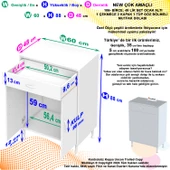 Modilayn BİRCE M-60 x 87 x 48 cm Set Üstü Ocak ve Tüp Bölmeli Çekmeceli Mutfak Dolabı thumbnail 5