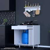 Modilayn BİRCE M-60 x 87 x 48 cm Tüp Bölmeli Set Ocak Altı Dolap ve Baharat Rafı - 4