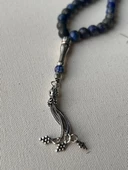 925 ayar gümüş lapis lazuli tesbih - 2