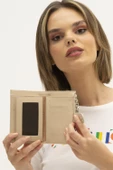 Benetton Bej Nano Orta Boy Kartlık Kadın Cüzdan BNT 1300 - 3