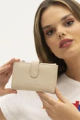 Benetton Bej Nano Orta Boy Kartlık Kadın Cüzdan BNT 1300 - 2