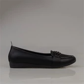 Trend Adımlar Siyah Yumuşak Taban Kadın Günlük Babet - 2