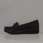 Trend Adımlar Siyah Denim Comfort Dolgu Topuk Kadın Ayakkabı - 3