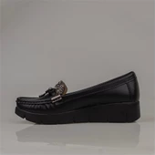 Trend Adımlar Siyah Comfort Stride Suni Dolgu Topuk Kadın Ayakkabı - 3