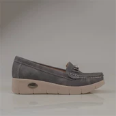 Trend Adımlar Füme Denim Comfort Dolgu Topuk Kadın Ayakkabı - 2