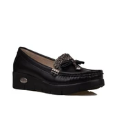 Trend Adımlar Siyah Comfort Stride Suni Dolgu Topuk Kadın Ayakkabı - 1