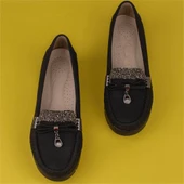 Trend Adımlar Siyah Comfort Stride Dolgu Topuk Kadın Ayakkabı - 6