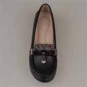 Trend Adımlar Siyah Comfort Stride Suni Dolgu Topuk Kadın Ayakkabı - 5