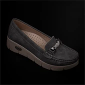 Trend Adımlar Füme Denim Comfort Dolgu Topuk Kadın Ayakkabı - 6