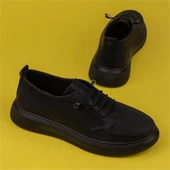 Trend Adımlar Siyah Hafif Lastikli Kadın Comfort Ayakkabı - 6