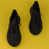 Trend Adımlar Siyah Hafif Lastikli Kadın Comfort Ayakkabı - 5