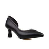 Trend Adımlar Siyah Taş İşlemeli Şeffaf Yanlı Kadın Klasik Ayakkabı thumbnail 1