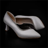 Trend Adımlar Beyaz Taş İşlemeli Şeffaf Yanlı Kadın Klasik Ayakkabı - 7