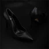 Trend Adımlar Siyah Kadın İnce Topuklu Sivri Burun Stiletto - 7