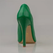 Trend Adımlar Yeşil Kadın İnce Topuklu Sivri Burun Stiletto thumbnail 4