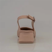 Trend Adımlar Kahverengi Satin Glow Kadın Sivri Burun Arkası Açık Ayakkabı - 4