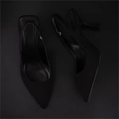 Trend Adımlar Siyah Chic Ease Lastikli Kadın Keten Klasik Ayakkabı thumbnail 6