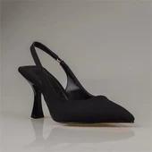 Trend Adımlar Siyah Chic Ease Lastikli Kadın Keten Klasik Ayakkabı thumbnail 2