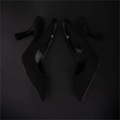 Trend Adımlar Siyah Chic Ease Lastikli Kadın Keten Klasik Ayakkabı thumbnail 5