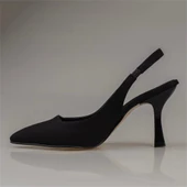 Trend Adımlar Siyah Chic Ease Lastikli Kadın Keten Klasik Ayakkabı thumbnail 3