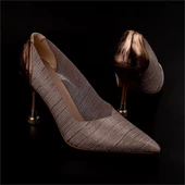 Trend Adımlar Bakır Crystal Glam Kadın Şeffaf Sim Kaplama Stiletto - 6