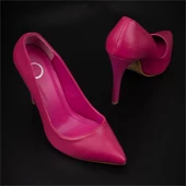 Trend Adımlar Fuşya Kadın İnce Topuklu Sivri Burun Stiletto - 6
