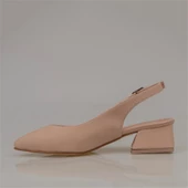 Trend Adımlar Kahverengi Satin Glow Kadın Sivri Burun Arkası Açık Ayakkabı - 3