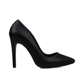 Trend Adımlar Siyah Kadın İnce Topuklu Sivri Burun Stiletto - 1