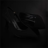 Trend Adımlar Siyah Chic Ease Lastikli Kadın Keten Klasik Ayakkabı thumbnail 7