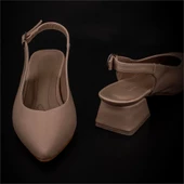 Trend Adımlar Kahverengi Satin Glow Kadın Sivri Burun Arkası Açık Ayakkabı - 6