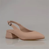 Trend Adımlar Kahverengi Satin Glow Kadın Sivri Burun Arkası Açık Ayakkabı - 2