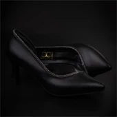 Trend Adımlar Siyah Taş İşlemeli Şeffaf Yanlı Kadın Klasik Ayakkabı thumbnail 7