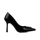 Trend Adımlar Siyah Glamourize Rugan Aksesuarlı Stiletto - 1