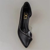 Trend Adımlar Siyah Taş İşlemeli Şeffaf Yanlı Kadın Klasik Ayakkabı thumbnail 5