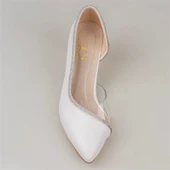 Trend Adımlar Beyaz Taş İşlemeli Şeffaf Yanlı Kadın Klasik Ayakkabı - 5