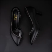 Trend Adımlar Siyah Taş İşlemeli Şeffaf Yanlı Kadın Klasik Ayakkabı thumbnail 6