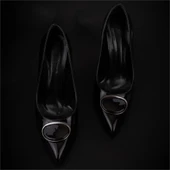 Trend Adımlar Siyah Glamourize Rugan Aksesuarlı Stiletto - 5
