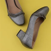 Trend Adımlar Gümüş Yandan Taş İşlemeli Özel Üretim Klasik Ayakkabı thumbnail 6