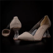 Trend Adımlar Krem Şeffaf İşelemeli Kadın Klasik Ayakkabı thumbnail 4