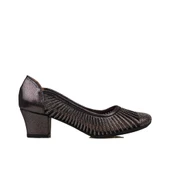 Trend Adımlar Platin Saten Taşlı Kadın Özel Üretim Klasik Ayakkabı thumbnail 1