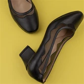 Trend Adımlar Siyah Şeffaf Şerit Kadın Özel Üretim Klasik Ayakkabı thumbnail 6