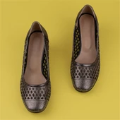 Trend Adımlar Platin Saten Taşlı Kadın Özel Üretim Klasik Ayakkabı thumbnail 5