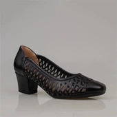 Trend Adımlar Siyah Şeffaf Parlak Kadın Klasik Ayakkabı - 2