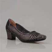 Trend Adımlar Platin Saten Taşlı Kadın Özel Üretim Klasik Ayakkabı thumbnail 2