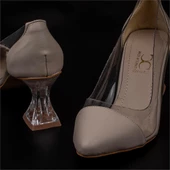 Trend Adımlar Krem Şeffaf İşelemeli Kadın Klasik Ayakkabı thumbnail 5