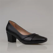 Trend Adımlar Siyah Kesik Burun Özel Üretim Kadın Klasik Ayakkabı thumbnail 2