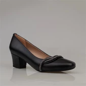 Trend Adımlar Siyah Yandan Taş İşlemeli Özel Üretim Klasik Ayakkabı thumbnail 2